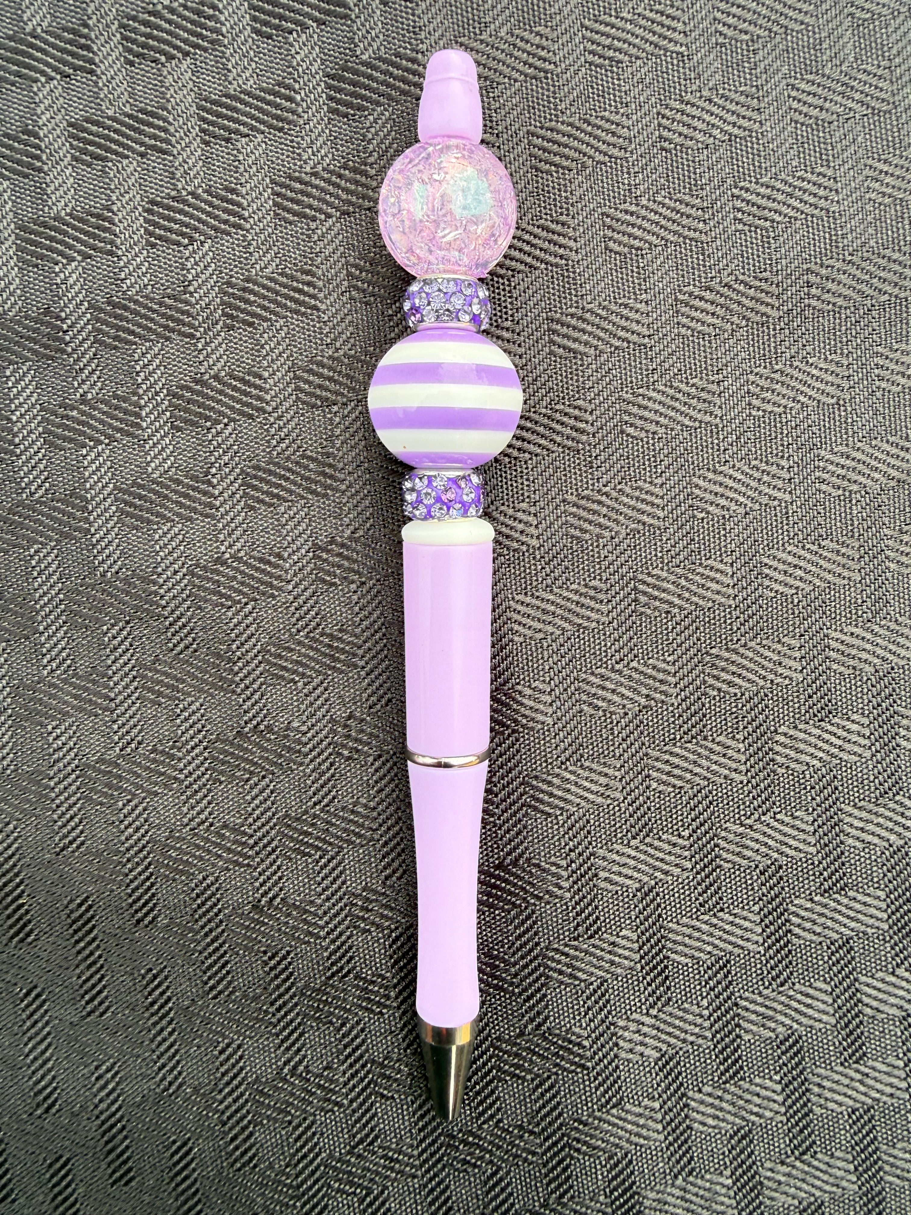 Purple Rhinestone Beaded Pen