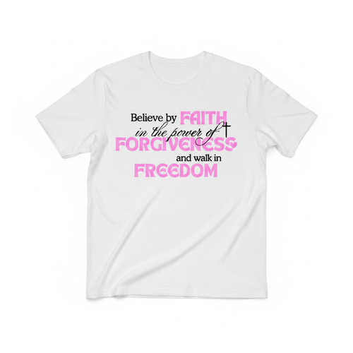 Faith Forgiveness Freedom faith-inspired t-shirt design mockup
